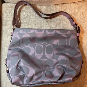 Coach Bag/Purse Purple and Silver with Purple Interior